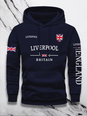 Britain Print Casual Pullover Hoodie