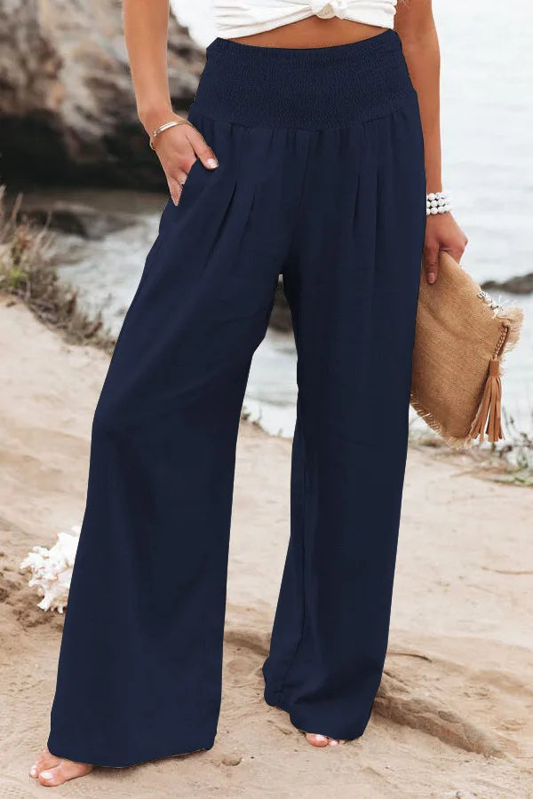 Drawstring Beach Wide Leg Pants