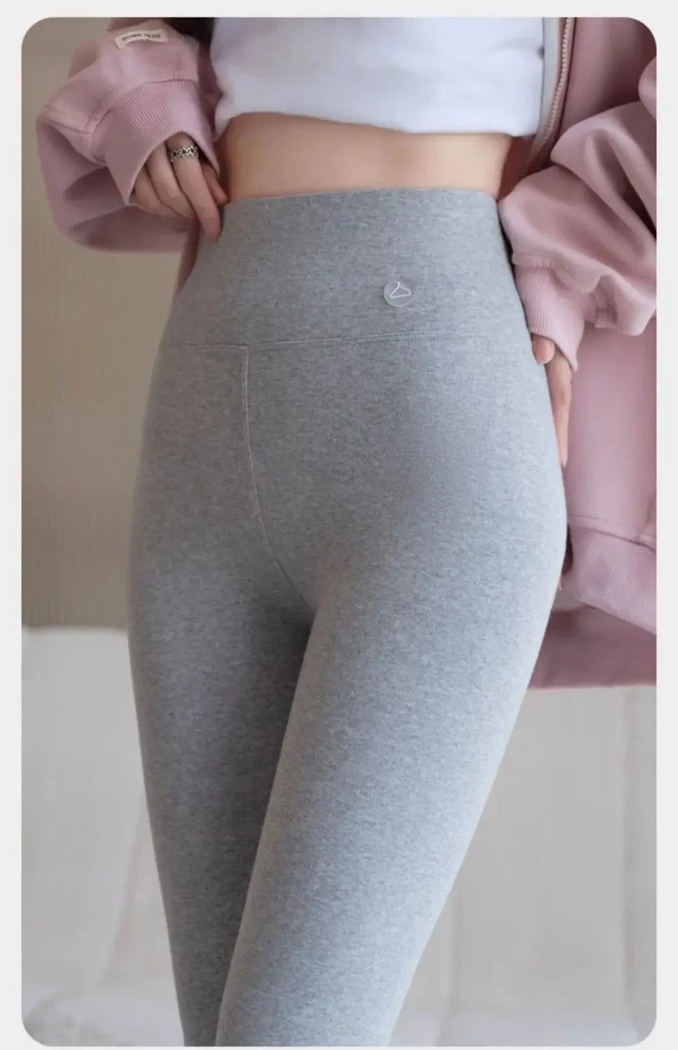 Pure Cotton Leggings Women Autumn Large Size High Waist Tight Nine-point Thickened Small Feet Make Them Look Slim Warm Pants