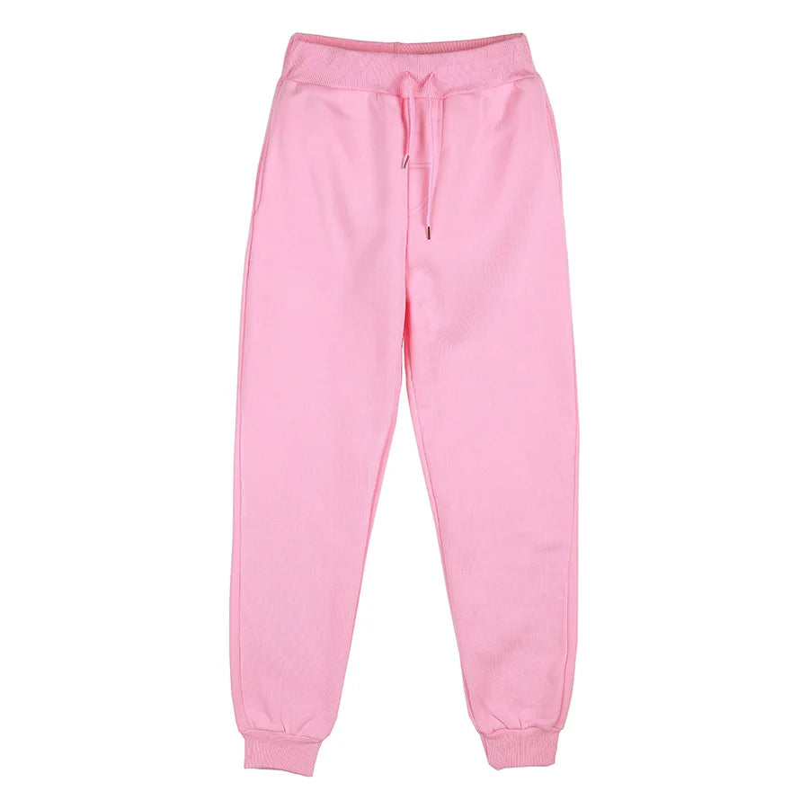 2025 Autumn/Winter Joggers Sweatpants Men and Women Elastic Waist Loose Casual Trousers White Beige Pink Yellow Mens Sweat Pants