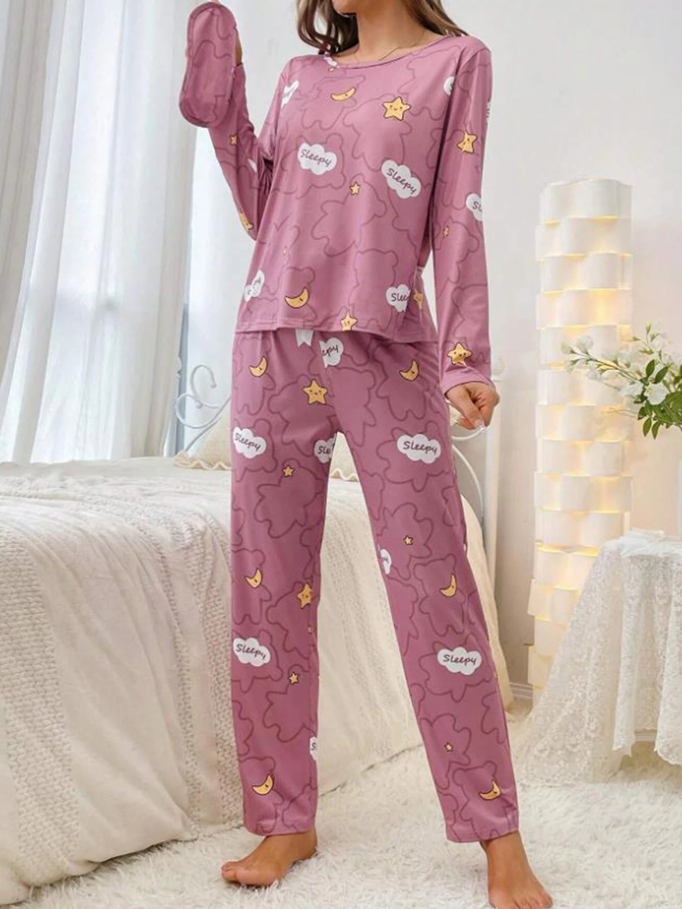 Cloud Print Lounge Pajama Set