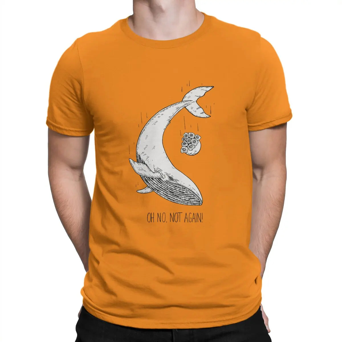 Men T-Shirt Not Again Vintage 100% Cotton Tee Shirt Short Sleeve The Hitchhikers Guide To The Galaxy Film T Shirts Round Collar