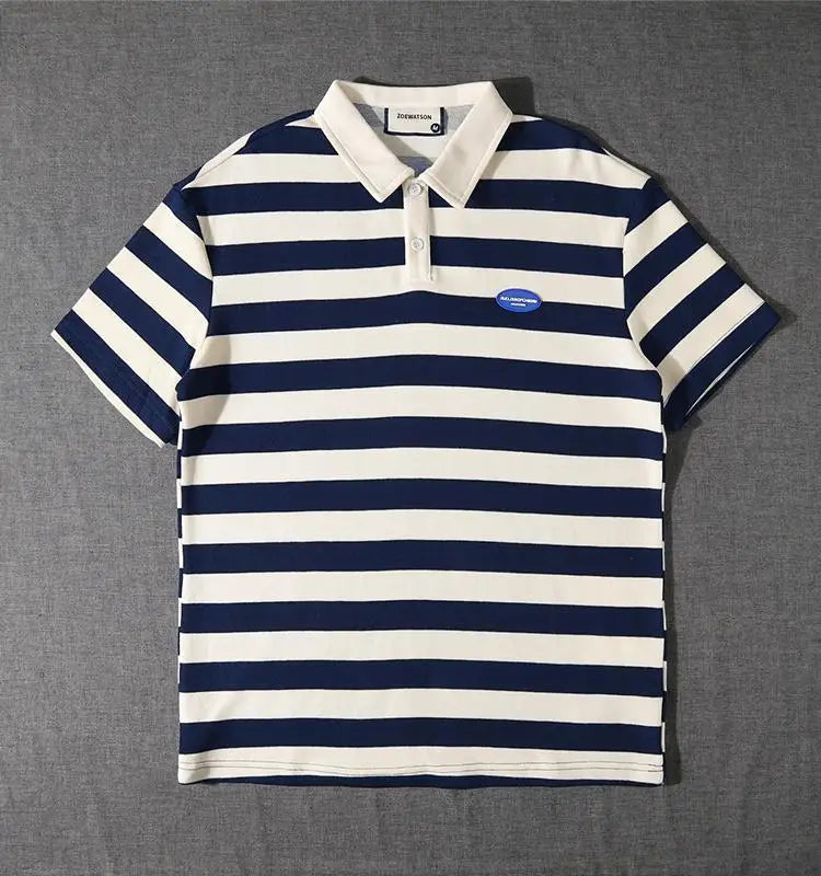Striped Preppy Summer Polo Shirt