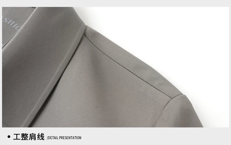 Solid Lapel Business Trench Coat
