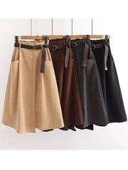 Irregular Pocket High Waist Midi