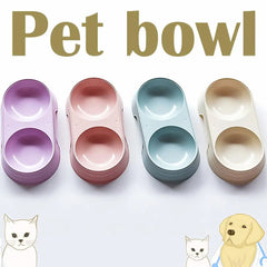 Non-Slip Double Pet Bowls Food & Water Feeder for Cats and Small Dogs BPA-Free Easy-Clean Raised Pet Dishes in 4 Colors