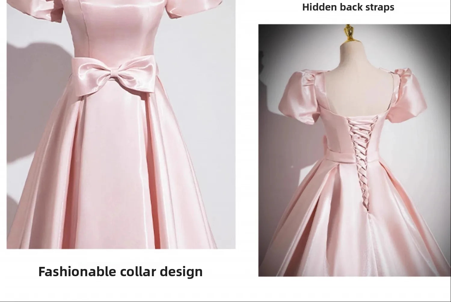 Elegant Party Evening Dress for Women 2026 New Pink French Satin Fashion Chorus Adult Ceremony Fashion Show Banquet Dress