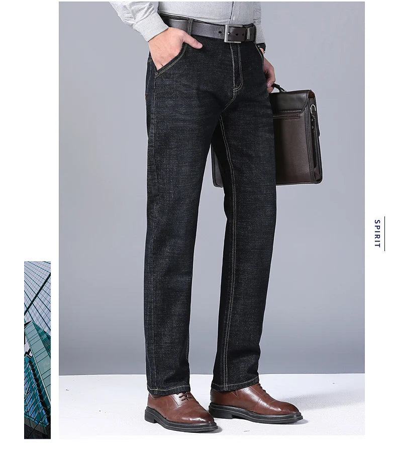 2025 Men's Jeans Casual Stretch Classic Blue Black Denim Pants Men's Texture Jeans Versatile Item Interprets Denim Fashion offic