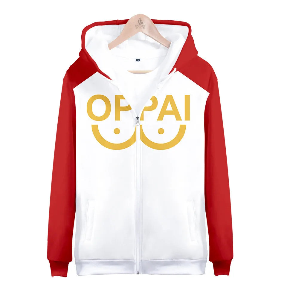 Coat Anime Saitama Oppai Hooded Hoodie Men Women Fleece Sweatshirt Fashion Harajuku Jacket Brand Clothes Cosplay Costume