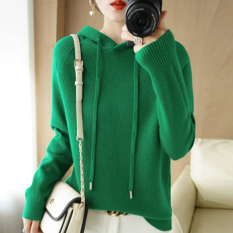 Soft Knit Hooded Pullover Sweater