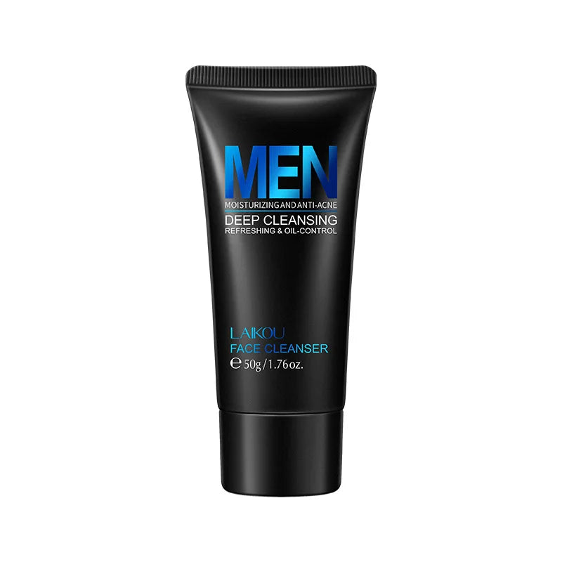 LAIKOU Men Face Cleanser 50g Deep Cleansing Oil Control Anti Acne Refreshing Moisturizing Facial Wash For Men Skin Care