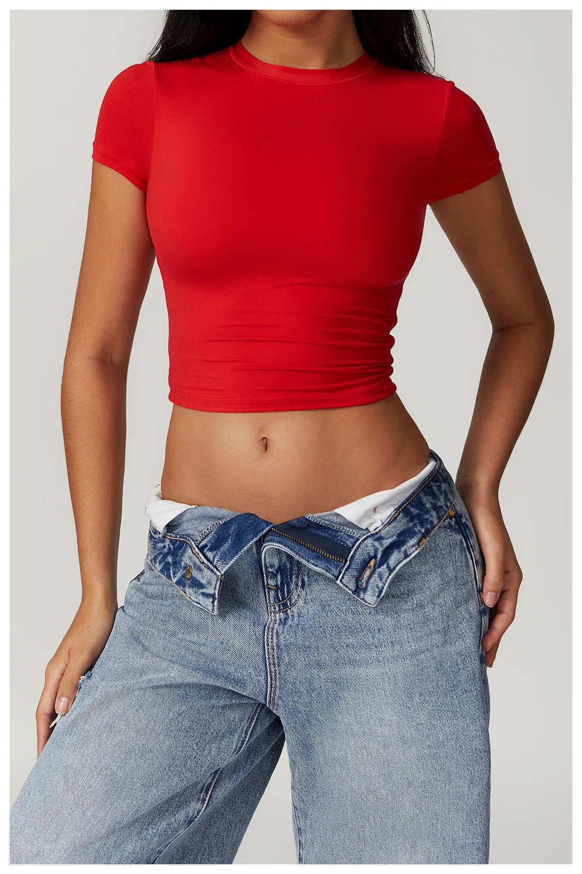 Yoga Shirts Women Sexy Exposing The Navel Short Sleeve Workout Crop Top Gym Top Fitness Running Workout Sport T-shirts Yoga Wear