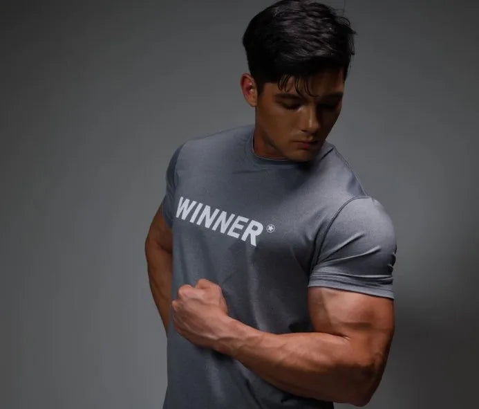 Men Muscle Shirt Slim Fit Bodybuilding Tshirt Men Workout Fitness Shirts Top Tees