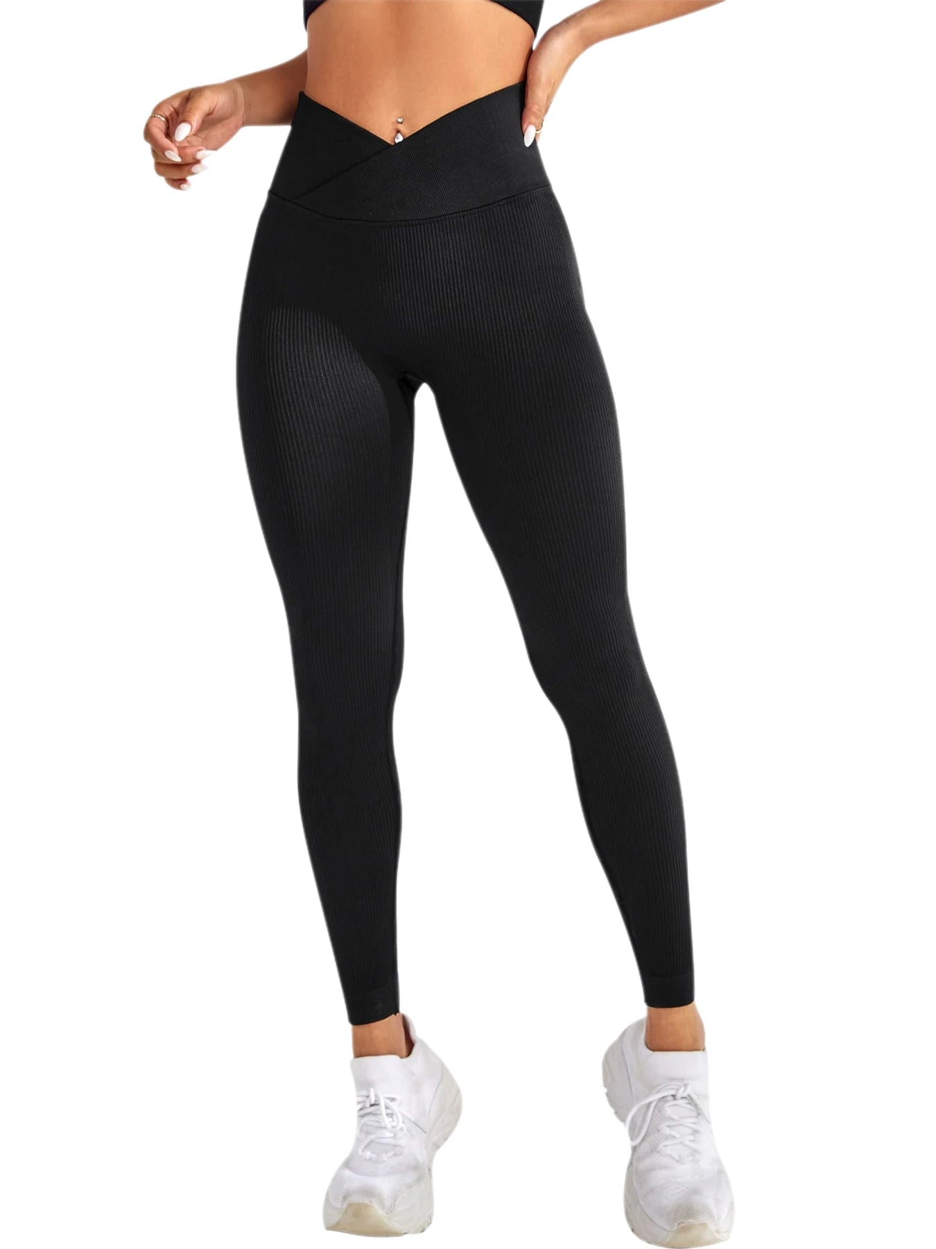 Women's Leggings Workout Cross Waist Elastic Bubble Butt Fitness Seamless Yoga Sports Tight Pants