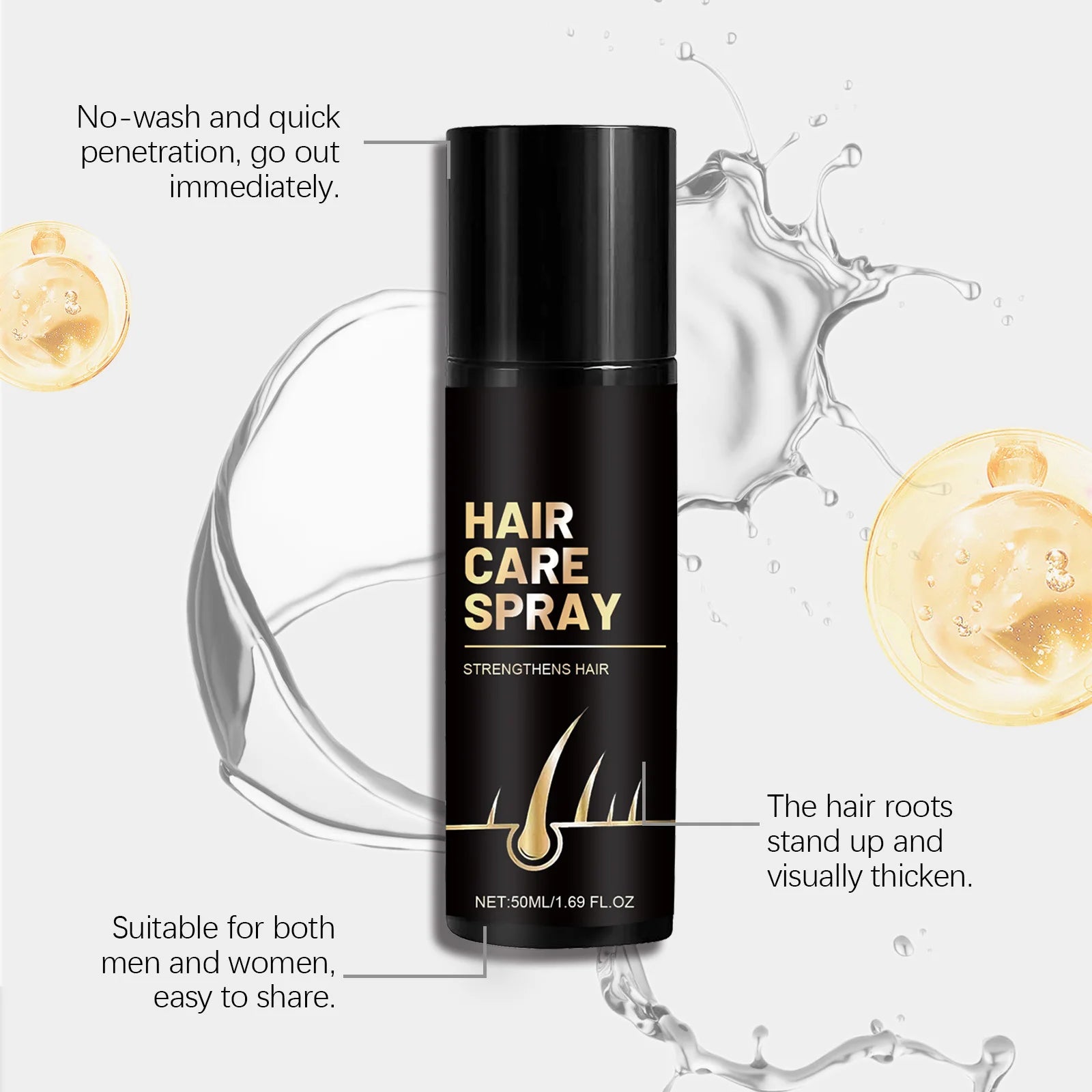 Hair Care Spray Nourish Gentle Skin-Friendly Moisturizing Quick Penetration Lightweight Shine Styling Damage Hair Root Treatment