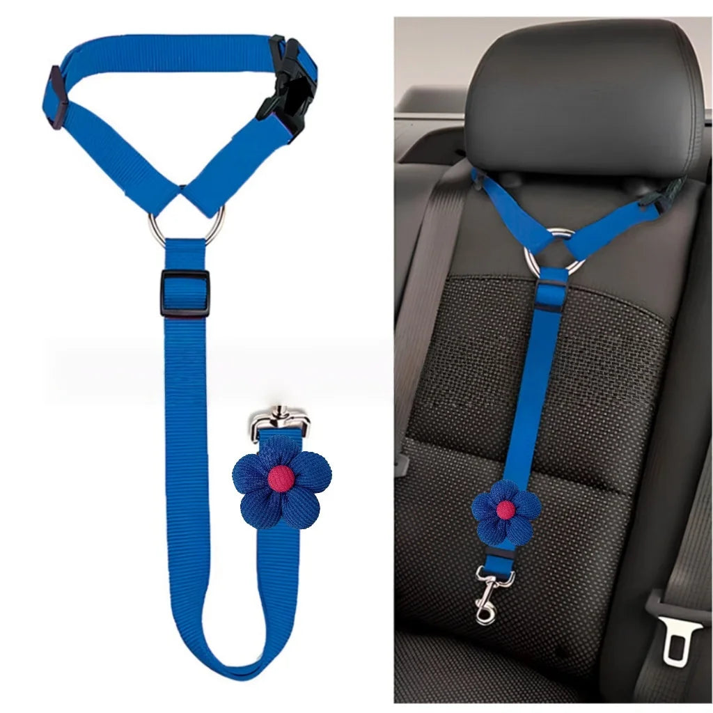 Pet Dog and Cat Seat Belt Car Headrest Restraint Adjustable Safety Rope Car Seat Belt Dog Pet Accessories Pet Supplies