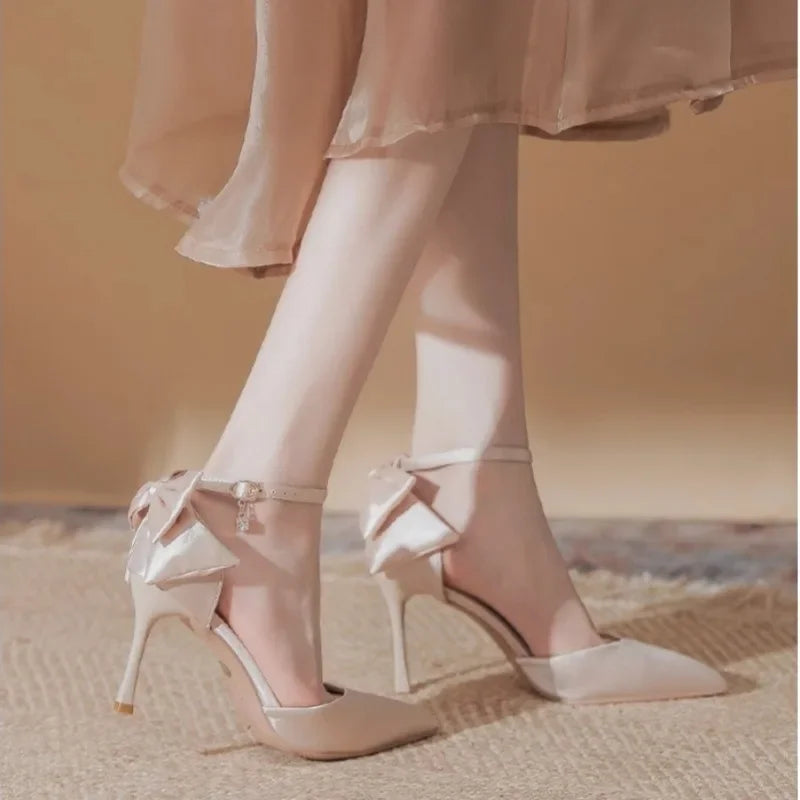 Pearl Strap Wedding High Heels