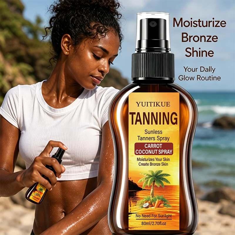 Portable Hydrating Self Tanning Mist Lightweight Fast Absorb Body Spray Create Soft Bronze Complexion For All Skin Tones