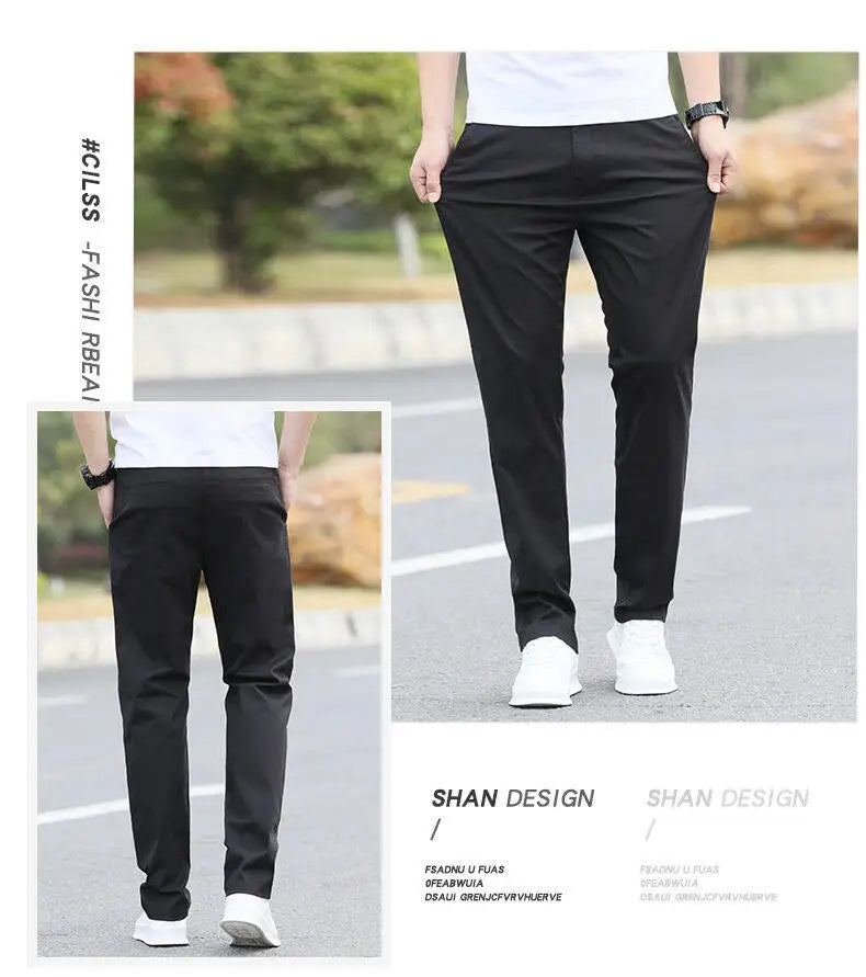Men's High-Quality Chinos -Cotton Casual Trousers - Breathable Straight Pants (Sizes W28-w40)