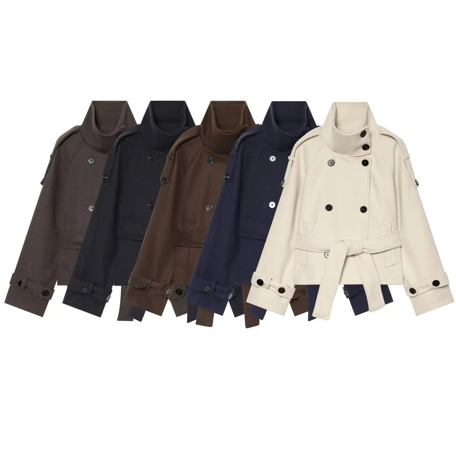 New Women's Jackets & Coats Autumn 2026 Fashion Loose Belt Elegant Turtleneck Warm Winter Jackets Women's Chic Youth Street Coat