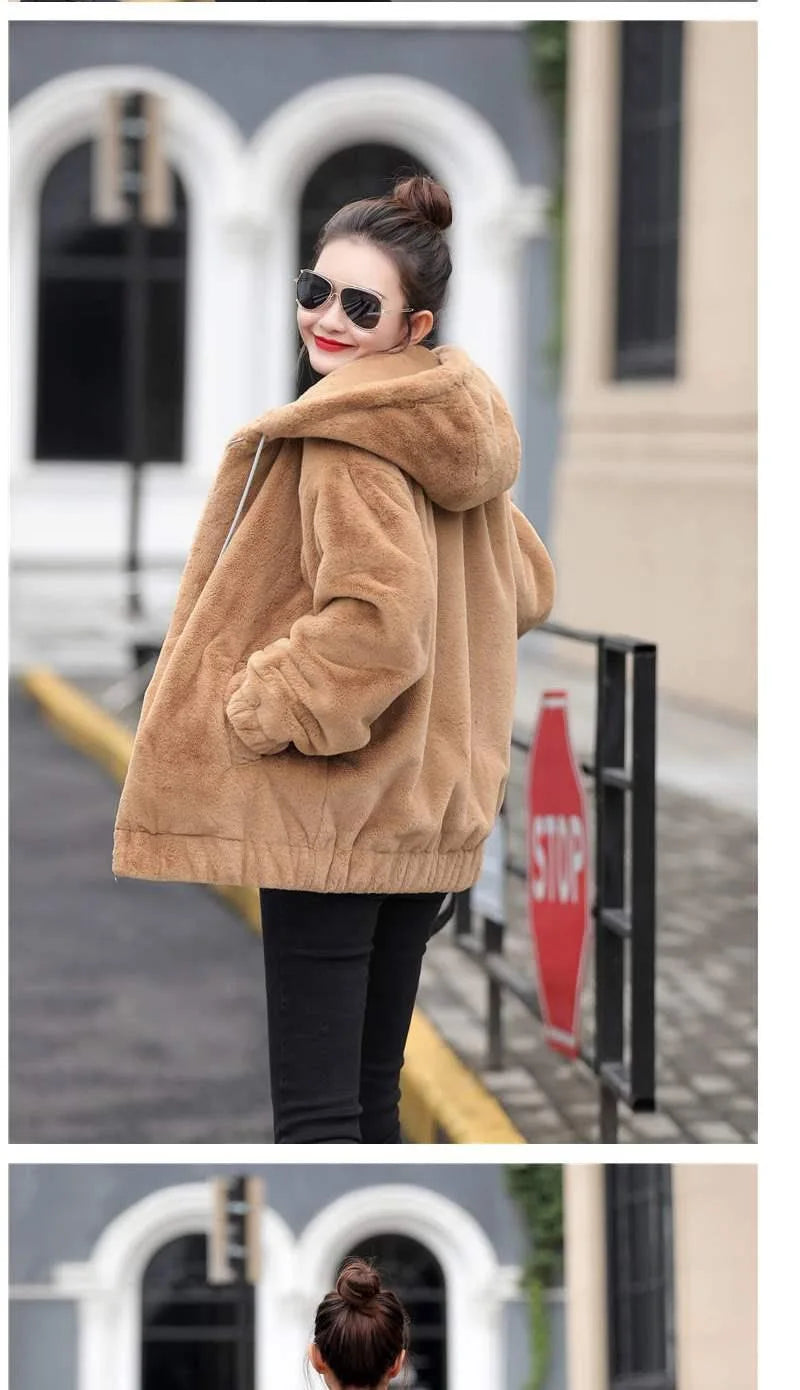Plush Hooded Flannel Winter Jacket