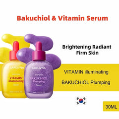 Korean Skincare Vitamin C Serum,Niacinamide Facial Anti-Aging Brightening Serum,Tone Bakuchiol Pore Improvement and Cleansing