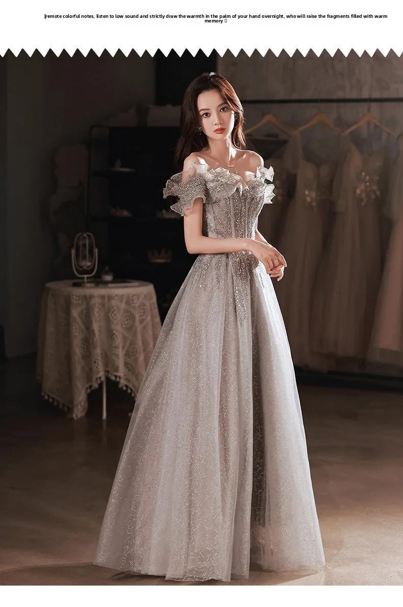 One Shoulder Fairy Style Evening Dress