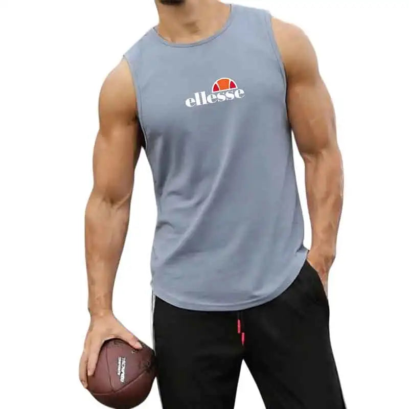 Gym Tank Top Running Sleeveless Shirt Fitness Workout Vest Men Basketball Jersey Training Bodybuilding Workout Stringer Singlets
