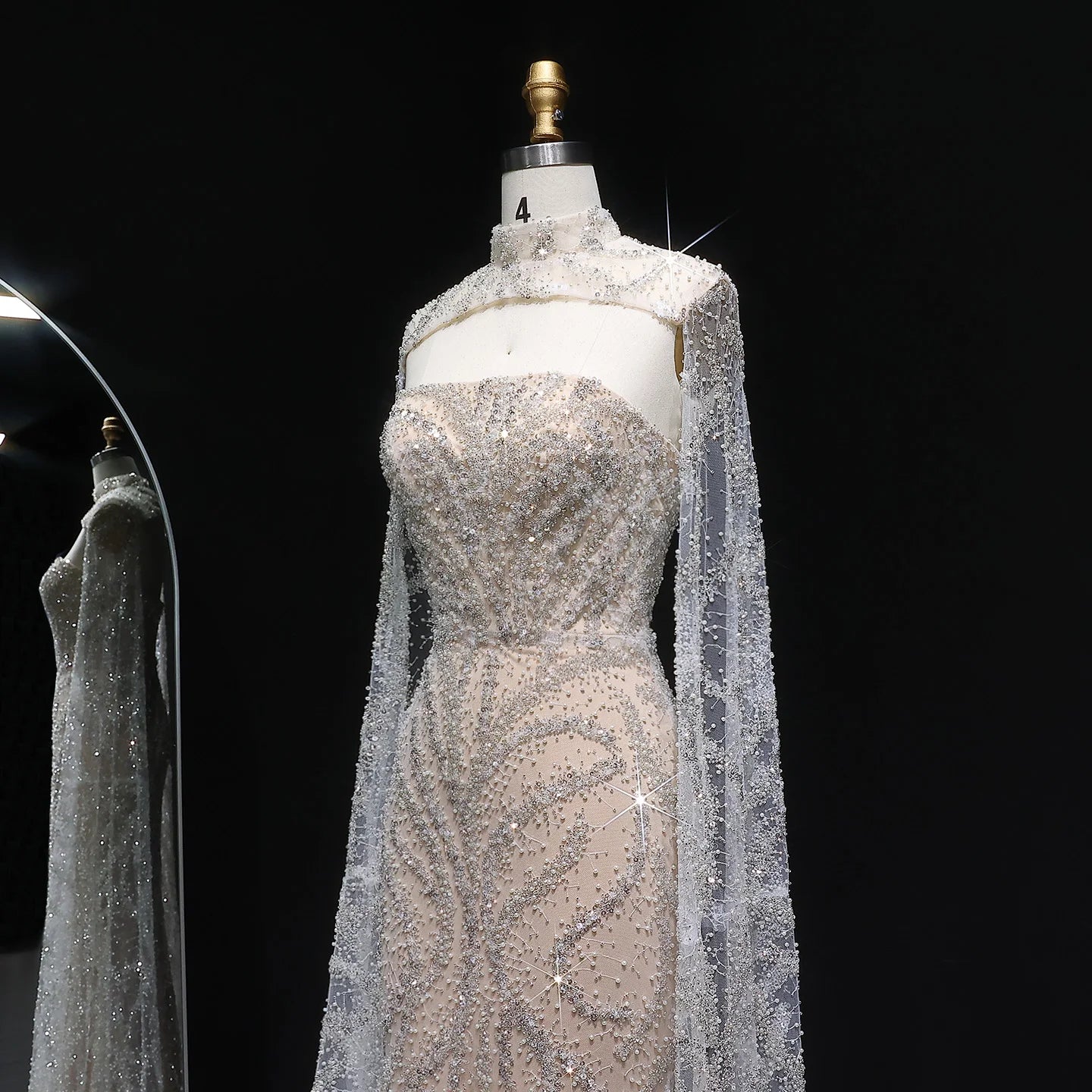 Sharon Said 2026 Luxury Evening Party Gowns Women' s Wedding Prom Dresses with Flowing Sleeves Elegant Mermaid SS663 Customized