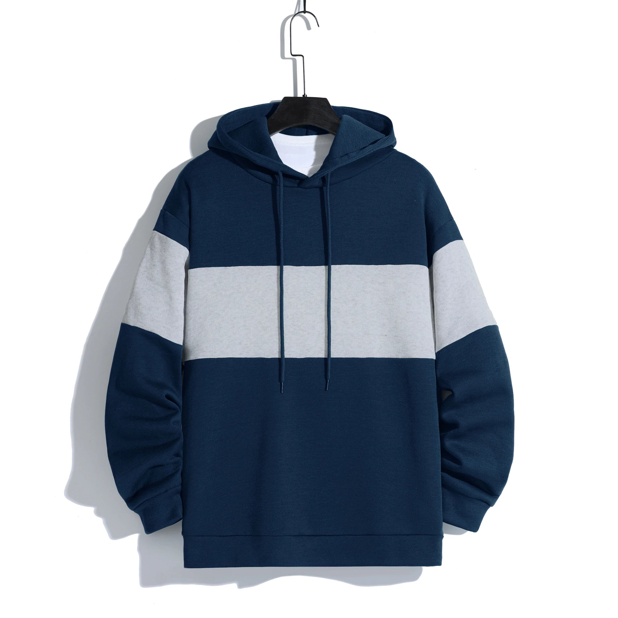 Men's patchwork color hoodie light fleece hoodie long sleeve hoodie sports hoodie