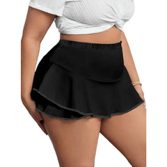 Plus Size 1XL-5XL Women's Skirts Sexy Pleated Home Skirts Skirts with leggings Solid color skirts
