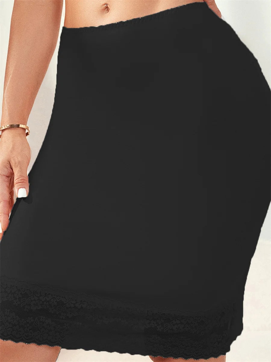 Elegant Lace-Trim Half Slip Underskirt