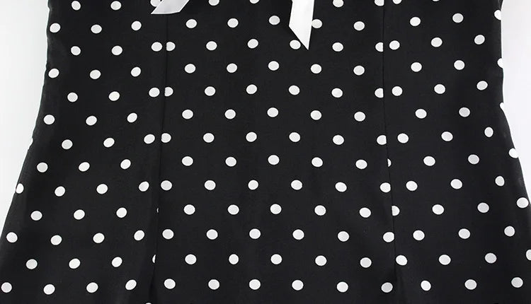 Dot Printed Dresses For Women Fashion Sexy Streetwear Short Sleeves Sheath Turn Down Collar V-Neck Long Vestidos Robes Female
