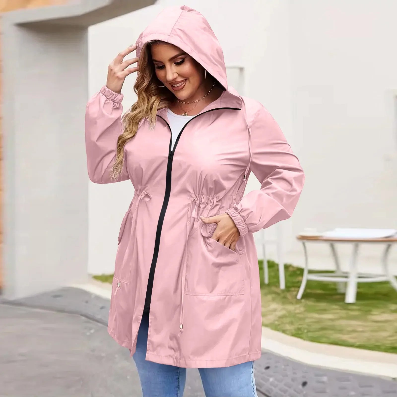 Women Trench Coat New Spring Autumn Jacket Casual Long Sleeve Hooded Mid Long Windbreaker Female Overcoat High-Quality Coats