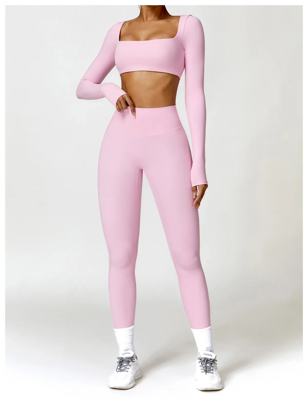 Summer 2PCS Yoga Suit Sports Set Women Quick-Dry Gym Set Women Tracksuit Running Workout Long Sleeve Sports Shirt Yoga Clothing