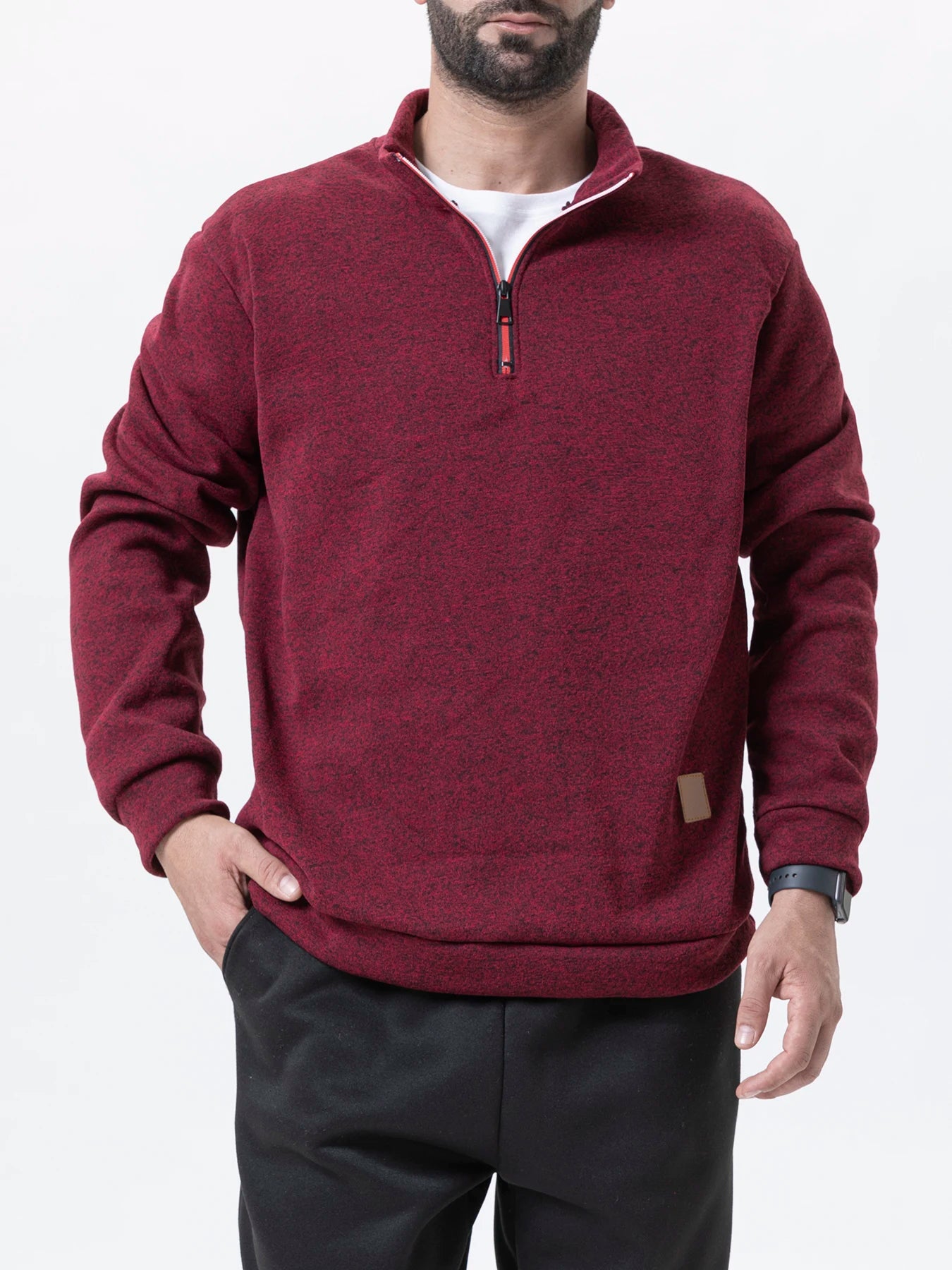 Modern Half Zip Knit Sweatshirt