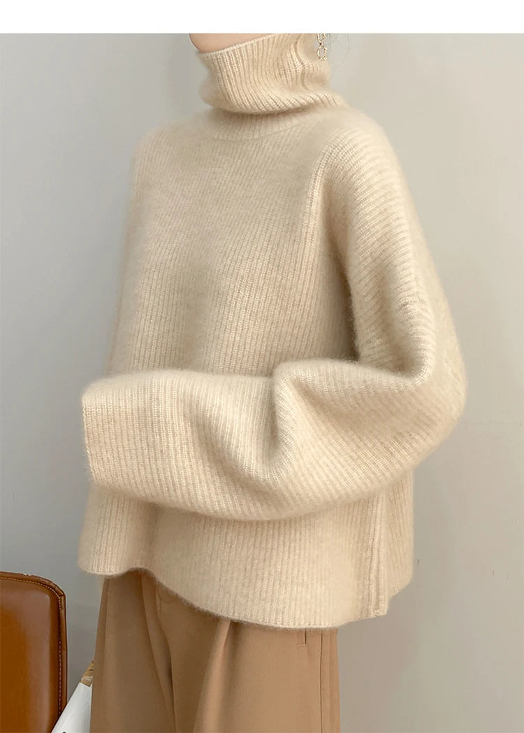 Elegant Merino Turtleneck Knit Sweater