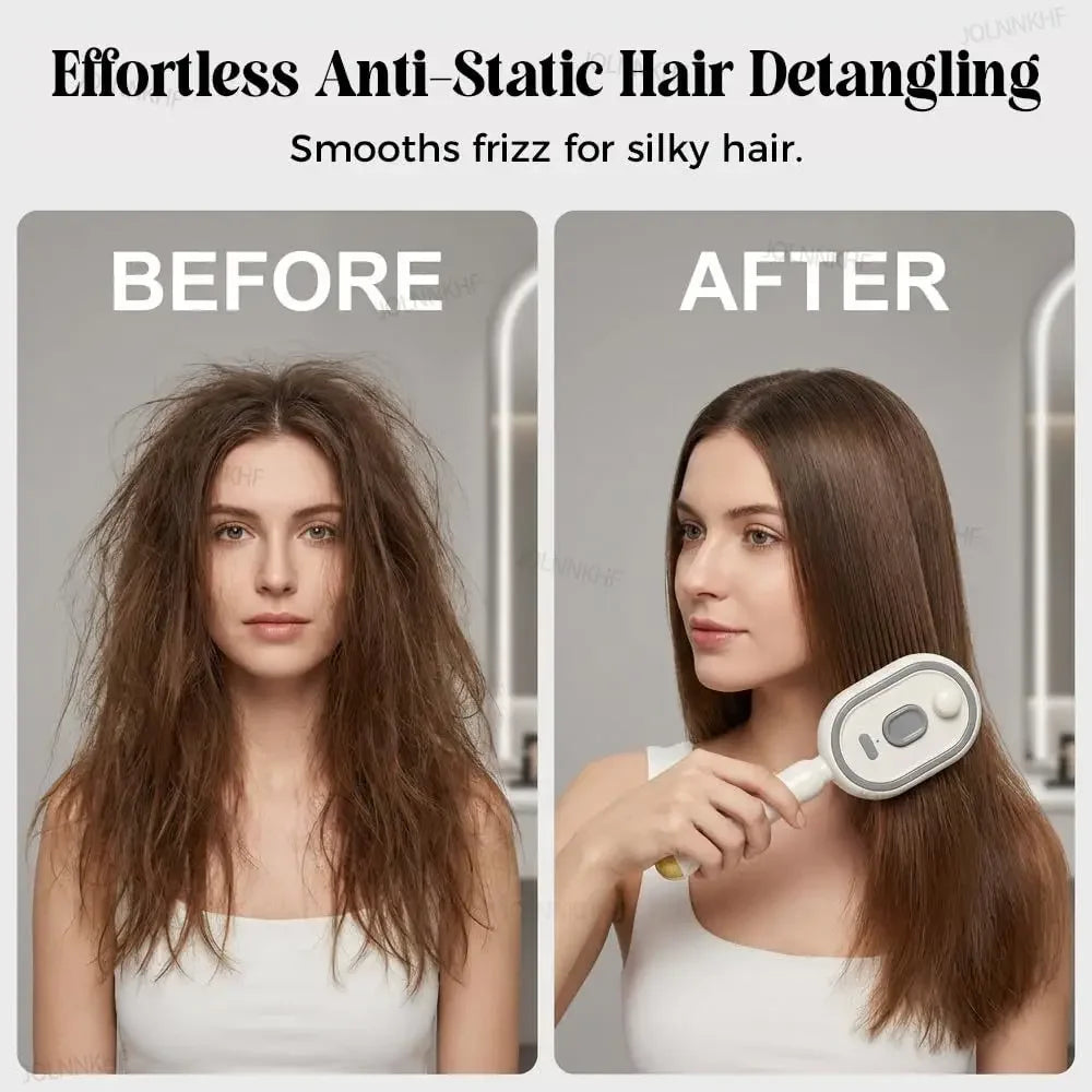 Rechargeable Hairs Massage Brush 3-in-1 Electric Spray Air Cushion Massage Comb for Frizzy Hair Scalp Care Relieve Hair Tangles