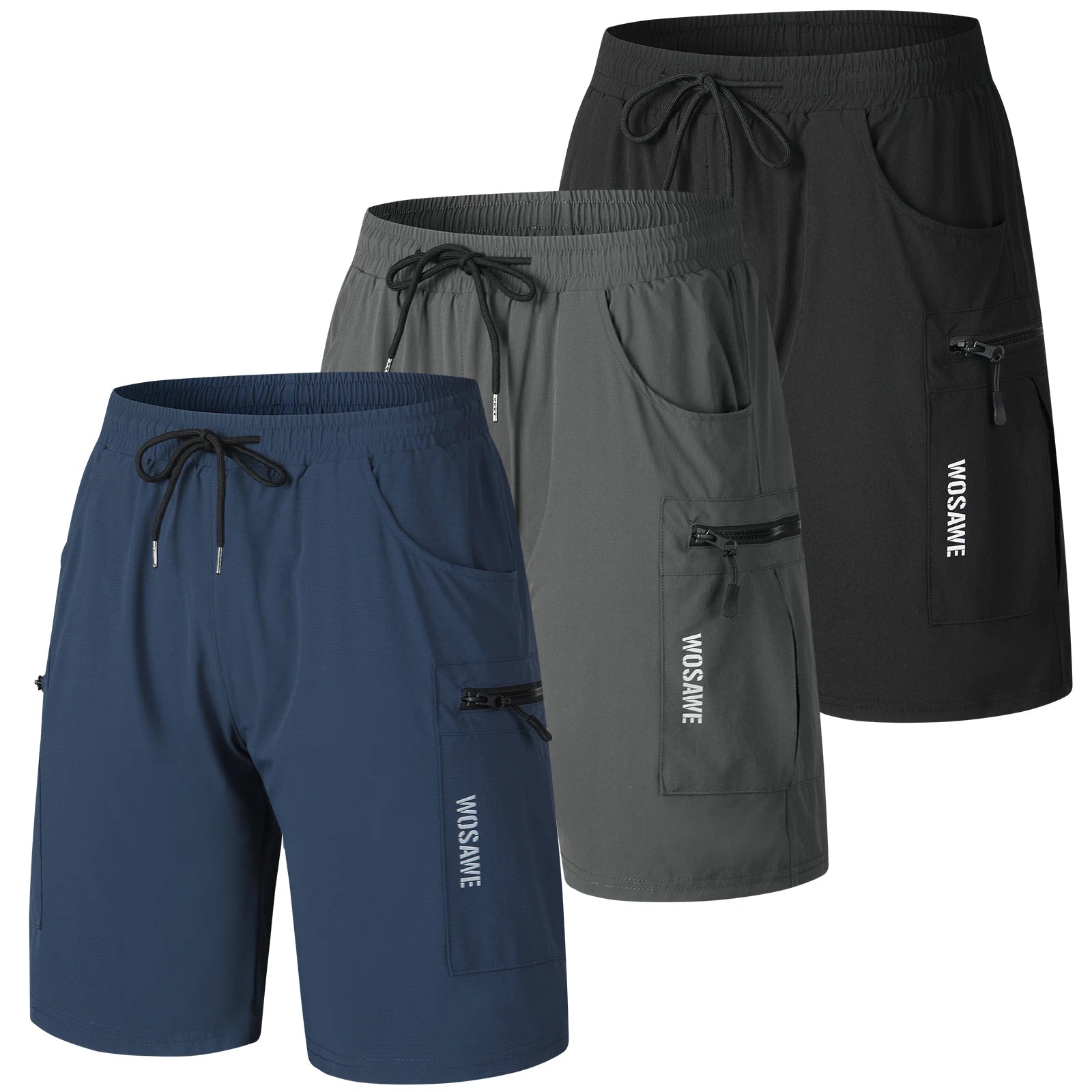 WOSAWE MTB Shorts Summer Men Cycling Shorts 2 in 1 Mountain Bike Padded Shorts Double Layer Downhill Bike Quick Dry Short Pants