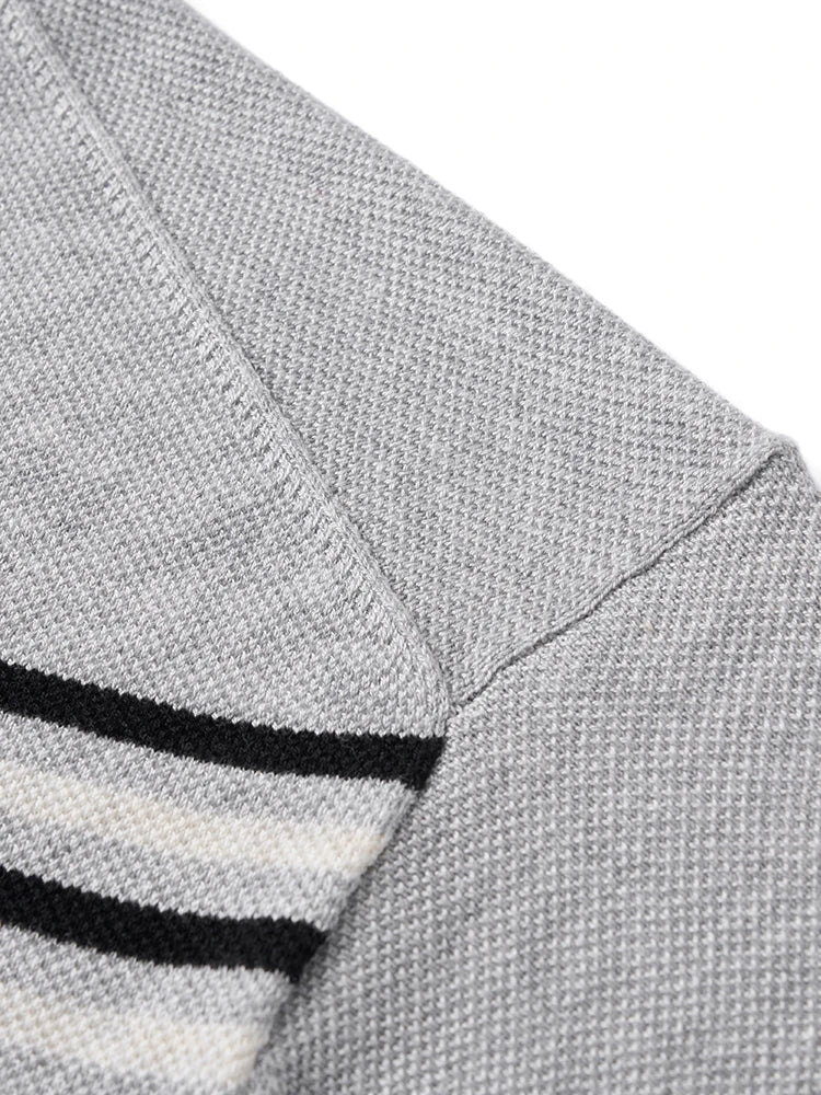 Oversize Striped Knit Summer Polo