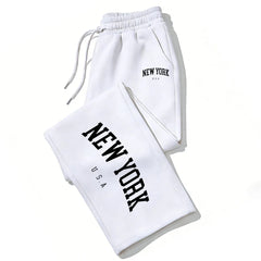NEW YORK Printed Jogger Pants for Men & Women High Quality Breathable Sweatpants for Running Casual Wear