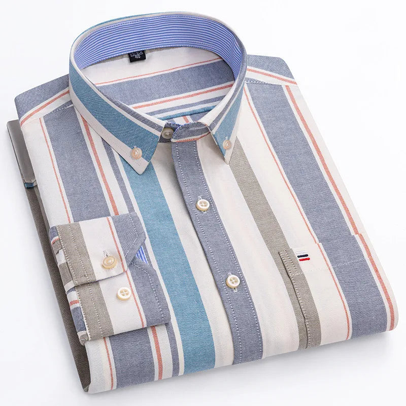 Oxford Striped Cotton Casual Shirt