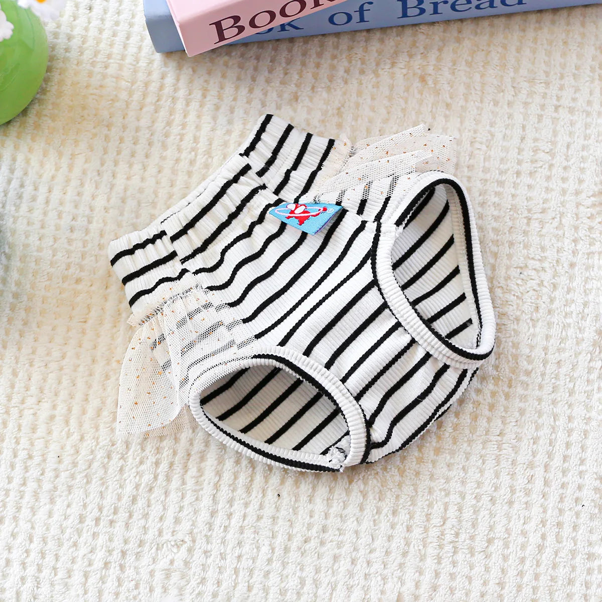 Striped Cotton Puppy Panties Set