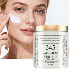 YUITIKUE 345 Care Cream 100g - 3-in-1 Formula: Firms, Deeply Hydrates & Brightens, For All Skin Types, Natural Ingredients
