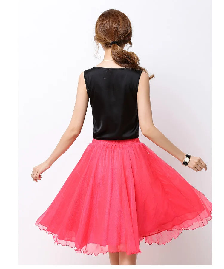 Silk Pleated High Waist Midi