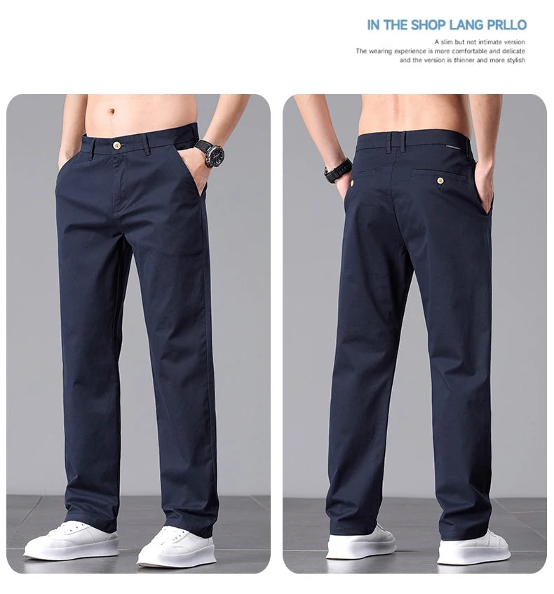 Stretch Cotton Straight Golf Trousers
