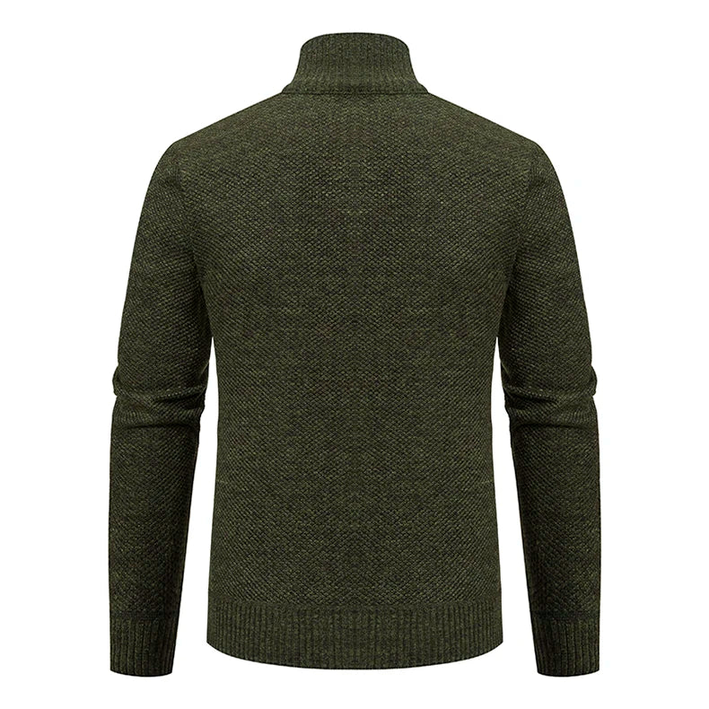 Stand Collar Fleece Zip Cardigan