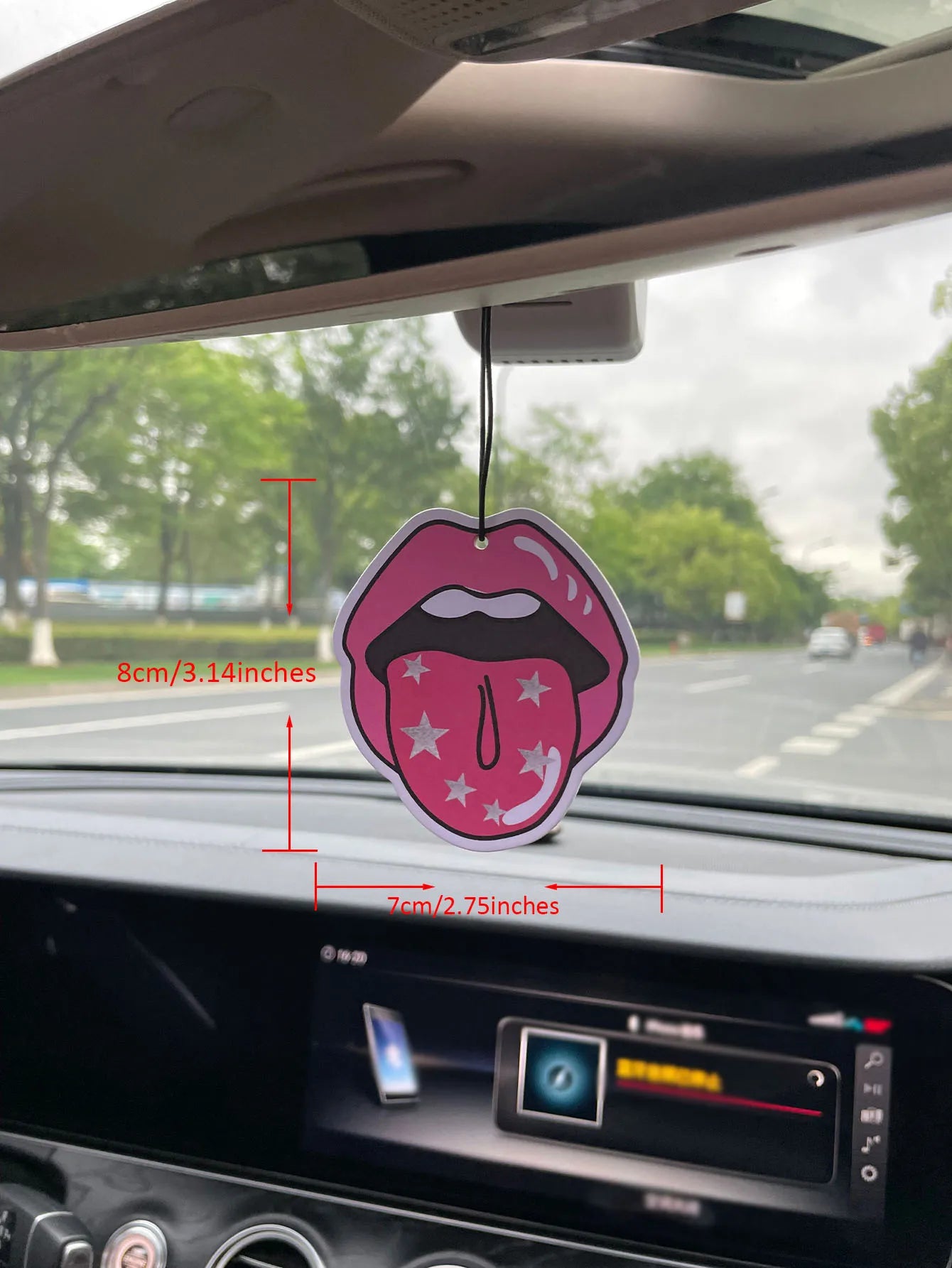 Perfume Bottle Pattern/Freesia Fresh Scent Five-Star Unisex Car Perfume and Non-Toxic Air Freshener |   Natural Essential Oils and Aromatherapy Scent Tablets (Noroili/Grapefruit/Cedar) |   Hanging Type and Dual-Purpose as a V
