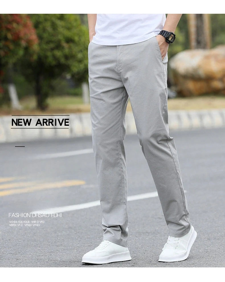 Men's High-Quality Chinos -Cotton Casual Trousers - Breathable Straight Pants (Sizes W28-w40)