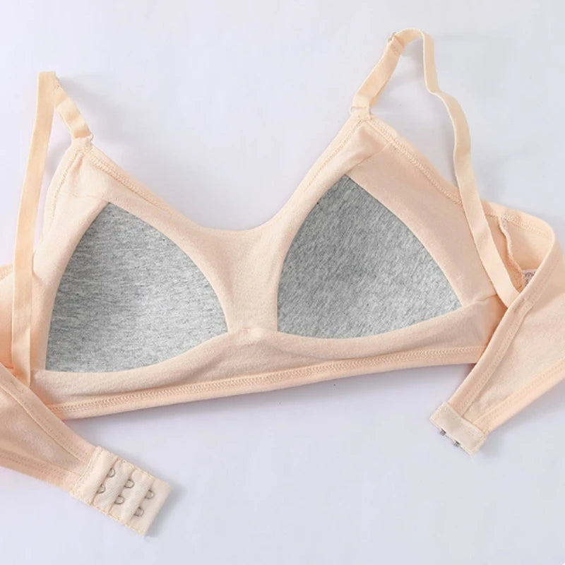 Cotton Sports Training Bras Casual Back Buckle Teenage Lingerie No Steel Rings Sports Bra Elastic Breathable Student Underwear